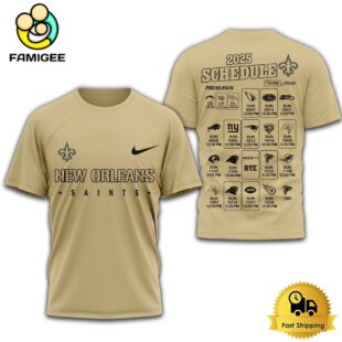 Limited Edition NFL New Orleans Saints Schedule 2025 T Shirt