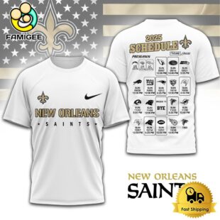 Limited Edition NFL New Orleans Saints Schedule 2025 T Shirt