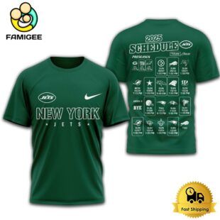 Limited Edition NFL New York Jets Schedule 2025 T Shirt