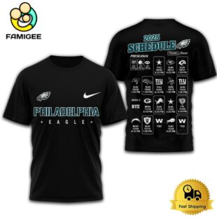 Limited Edition NFL Philadelphia Eagles Schedule 2025 T Shirt