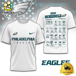 Limited Edition NFL Philadelphia Eagles Schedule 2025 T Shirt