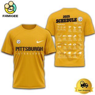 Limited Edition NFL Pittsburgh Steelers Schedule 2025 T Shirt