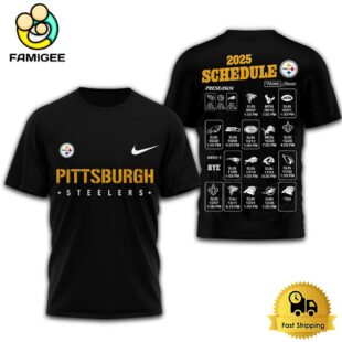Limited Edition NFL Pittsburgh Steelers Schedule 2025 T Shirt