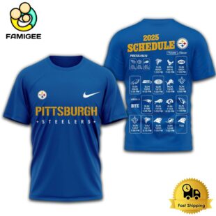 Limited Edition NFL Pittsburgh Steelers Schedule 2025 T Shirt