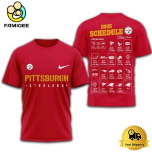 Limited Edition NFL Pittsburgh Steelers Schedule 2025 T Shirt