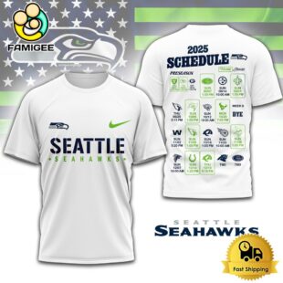 Limited Edition NFL Seattle Seahawks Schedule 2025 T Shirt