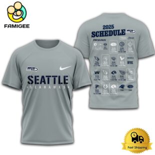Limited Edition NFL Seattle Seahawks Schedule 2025 T Shirt