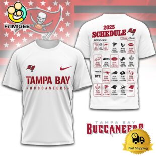 Limited Edition NFL Tampa Bay Buccaneers Schedule 2025 T Shirt
