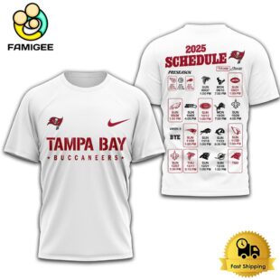 Limited Edition NFL Tampa Bay Buccaneers Schedule 2025 T Shirt