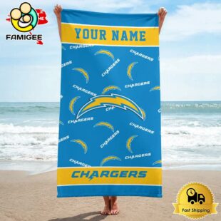 Los Angeles Chargers Design Summer Fan Beach Towel