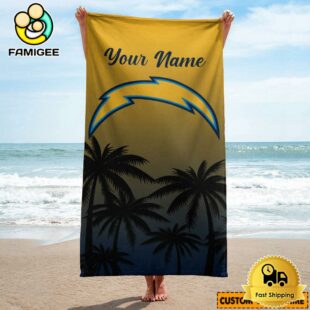 Los Angeles Chargers Eye-Catching Colors Personalized Pool Towel
