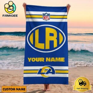 Los Angeles Rams Bold NFL Logo Custom Beach Towel