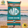 Miami Dolphins Bold NFL Logo Custom Beach Towel