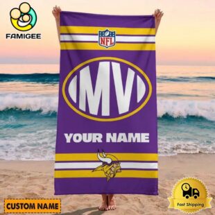 Minnesota Vikings Bold NFL Logo Custom Beach Towel