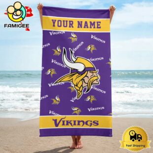 Minnesota Vikings Design Summer Fan Beach Towel