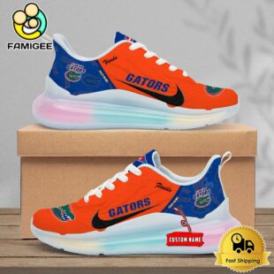 NCAA Florida Gators Team Logo Custom Women's Rainbow Atmospheric Cushion Running Shoes