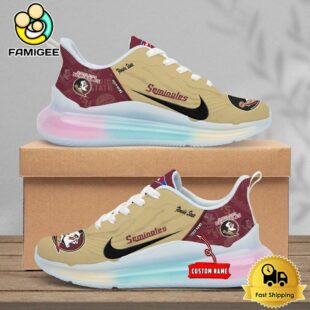 NCAA Florida State Seminoles Team Logo Custom Women's Rainbow Atmospheric Cushion Running Shoes