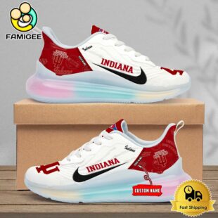 NCAA Indiana Hoosiers Team Logo Custom Women's Rainbow Atmospheric Cushion Running Shoes