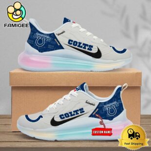NCAA Indianapolis Colts Team Logo Custom Women's Rainbow Atmospheric Cushion Running Shoes