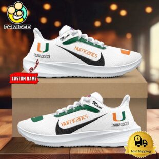 NCAA Miami Hurricanes Custom Lightweight Running Shoes For Sports Fans