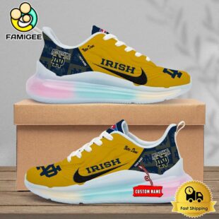 NCAA Notre Dame Fighting Irish Team Logo Custom Women's Rainbow Atmospheric Cushion Running Shoes