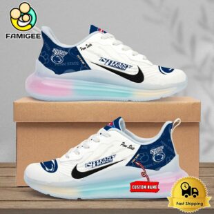 NCAA Penn State Nittany Lions Team Logo Custom Women's Rainbow Atmospheric Cushion Running Shoes