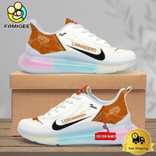 NCAA Texas Longhorns Team Logo Custom Women's Rainbow Atmospheric Cushion Running Shoes