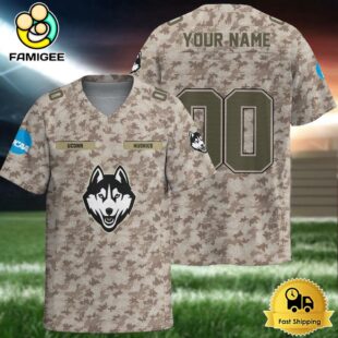 NCAA Uconn Huskies Military Appreciation Day Custom Football Jersey