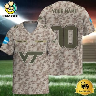 NCAA Virginia Tech Hokies Military Appreciation Day Custom Football Jersey