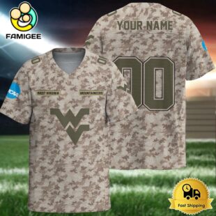 NCAA West Virginia Mountaineers Military Appreciation Day Custom Football Jersey