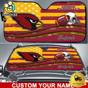 NFL Arizona Cardinals Waving Strong United Under The Colors Custom Auto Sun Shade