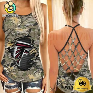 NFL Atlanta Falcons Women’s Camo Custom Criss Cross Back Tank Top