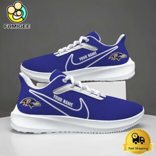 NFL Baltimore Ravens Custom Name Mesh Running Shoes