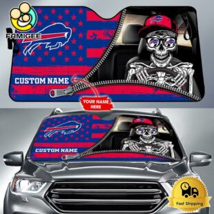 NFL Buffalo Bills Skeleton Funny Custom Auto Sun Shade