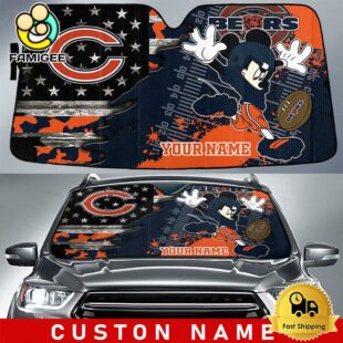 NFL Chicago Bears Mickey Mouse Funny Custom Auto Sun Shade