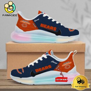 NFL Chicago Bears Team Logo Custom Women's Rainbow Atmospheric Cushion Running Shoes