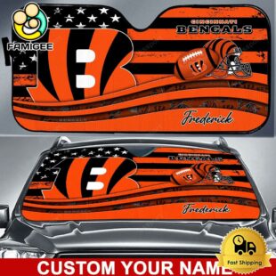NFL Cincinnati Bengals Waving Strong United Under The Colors Custom Auto Sun Shade
