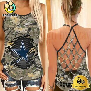 NFL Dallas Cowboys Women’s Camo Custom Criss Cross Back Tank Top