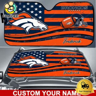NFL Denver Broncos Waving Strong United Under The Colors Custom Auto Sun Shade