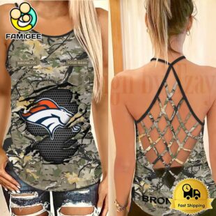 NFL Denver Broncos Women’s Camo Custom Criss Cross Back Tank Top