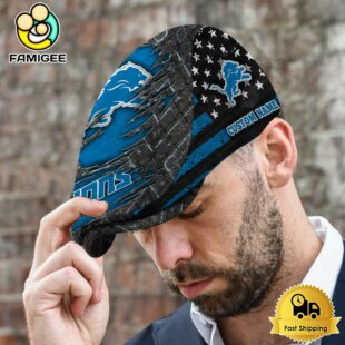 NFL Detroit Lions American Flag Custom Jeff Cap