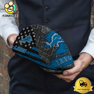 NFL Detroit Lions American Flag Custom Jeff Cap