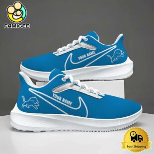 NFL Detroit Lions Custom Name Mesh Running Shoes