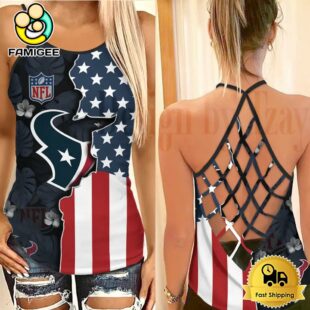 NFL Houston Texans American Flag Criss Cross Back Tank Top