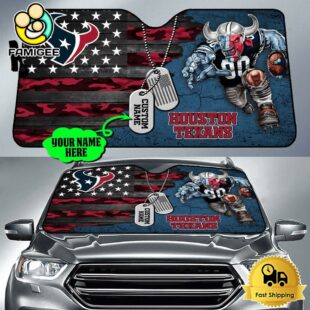 NFL Houston Texans Mascot Breaks Through The Line Custom Auto Sun Shade