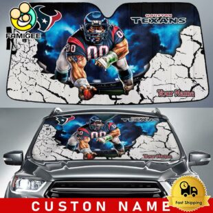NFL Houston Texans Mascot Locked And Loaded Custom Auto Sun Shade