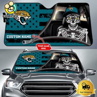 NFL Jacksonville Jaguars Skeleton Funny Custom Auto Sun Shade