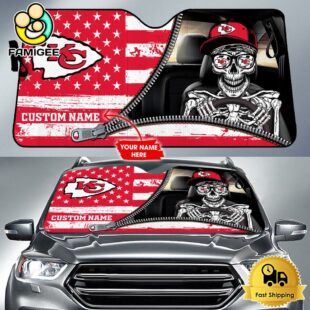 NFL Kansas City Chiefs Skeleton Funny Custom Auto Sun Shade