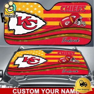 NFL Kansas City Chiefs Waving Strong United Under The Colors Custom Auto Sun Shade