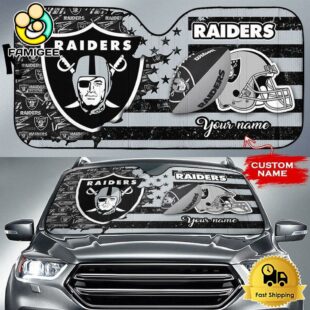 NFL Las Vegas Raiders Gridiron Glory Custom Auto Sun Shade